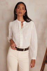 SANDRA CREAM EMBROIDERED BLOUSE