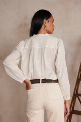 SANDRA CREAM EMBROIDERED BLOUSE
