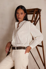 SANDRA CREAM EMBROIDERED BLOUSE