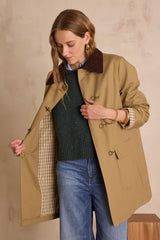 DANAE LIGHT CAMEL COTTON TRENCH COAT