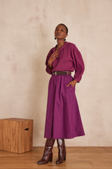 BRUNE DARK FUCHSIA COTTON SKIRT