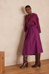 BRUNE DARK FUCHSIA COTTON SKIRT