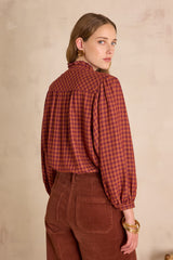 SILAS PUMPKIN GINGHAM BLOUSE