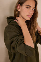 FREJA KHAKI COTTON HOODIE