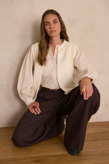 SENNA CREAM VELVET BLOUSE