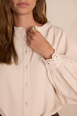 SENNA CREAM VELVET BLOUSE