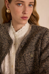 PIA HERRINGBONE WOOL JACKET