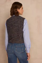 PHARELL TWEED WOOL SLEEVELESS WAISTCOAT