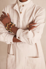 RITA NATURAL VELVET SHIRT DRESS