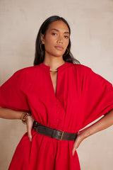 CORDELIA RED COTTON DRESS