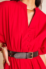 CORDELIA RED COTTON DRESS