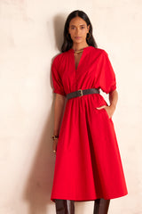 CORDELIA RED COTTON DRESS