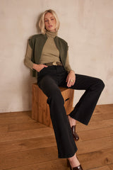 LILY BLACK BOOTCUT COTTON JEANS