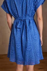 LIRANA BLUE PRINTED COTTON DRESS