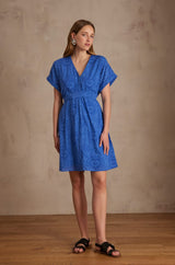 LIRANA BLUE PRINTED COTTON DRESS