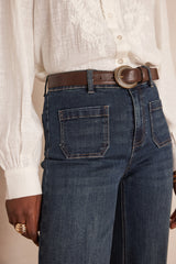 LEA DARK INDIGO CROPPED JEANS