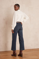 LEA DARK INDIGO CROPPED JEANS