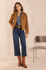 LEA DARK INDIGO CROPPED JEANS