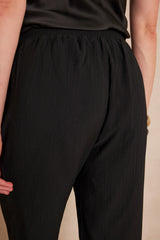 LEANA BLACK FLUID TROUSERS
