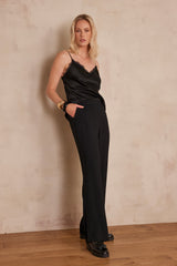 LEANA BLACK FLUID TROUSERS