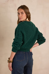 BRUNO GREEN WOOL MOHAIR JUMPER