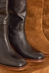 VICTORIA BLACK LEATHER HIGH BOOTS