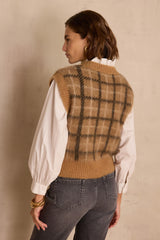 BLONDIE CAMEL SLEEVELESS ALPACA JUMPER