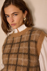 BLONDIE CAMEL SLEEVELESS ALPACA JUMPER