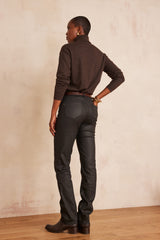 ANETTE BLACK COATED SLIM JEANS
