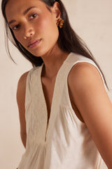 FELIX ECRU COTTON TANK TOP