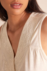 FELIX ECRU COTTON TANK TOP