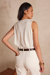 FELIX ECRU COTTON TANK TOP