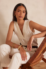 FELIX ECRU COTTON TANK TOP