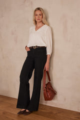 LUNA BLACK FLARED JEANS