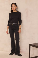 LUNA BLACK FLARED JEANS