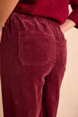 MARTIN BURGUNDY WIDE-LEG CORDUROY TROUSERS