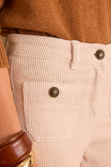 MAE NATURAL WIDE-LEG CORDUROY TROUSERS