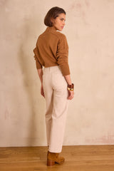MAE NATURAL WIDE-LEG CORDUROY TROUSERS