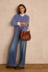 LOU LAVENDER MOHAIR AND ALPACA CARDIGAN