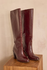 VANESSA CHOCOLATE LEATHER BOOTS