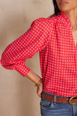 BETH RED PRINTED BLOUSE