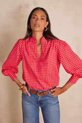 BETH RED PRINTED BLOUSE