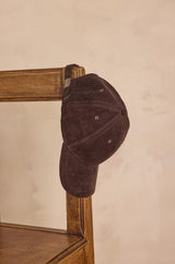 HAROLD DARK BROWN COTTON VELVET CAP