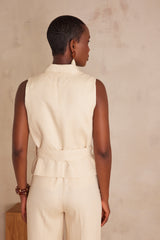 PARISSE SAFARI STYLE WAISTCOAT