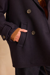 DEAN NAVY WOOL PEA COAT