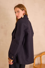 DEAN NAVY WOOL PEA COAT