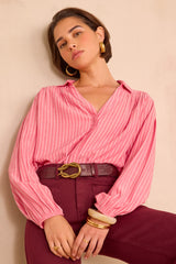 SEATTLE PINK STRIPED BLOUSE