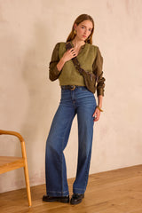 LISA DARK INDIGO WIDE LEG JEANS