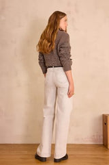 LISA LIGHT GREY WIDE LEG JEANS