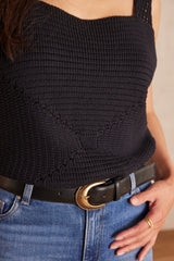 NOE BLACK LEATHER BELT